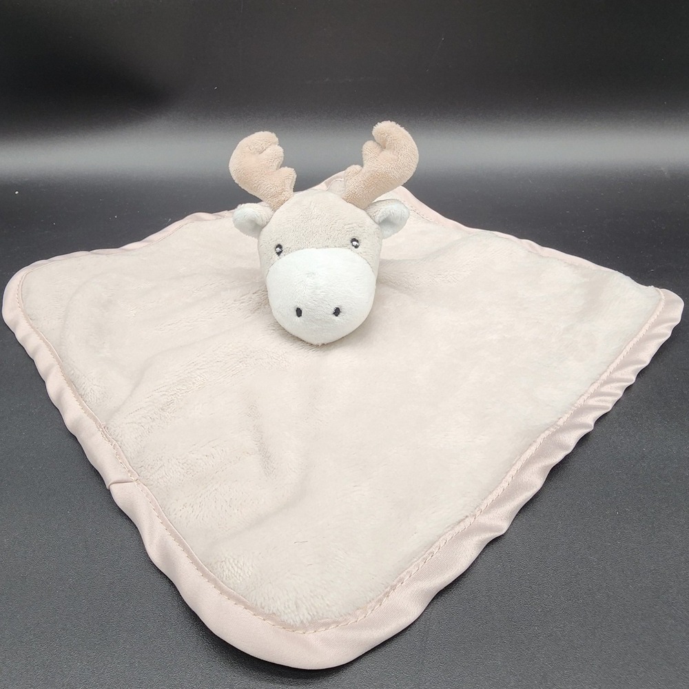 Unbranded OS Beige Reindeer Plush‎ Security Blanket Lovey Woodland Nursery Gift
